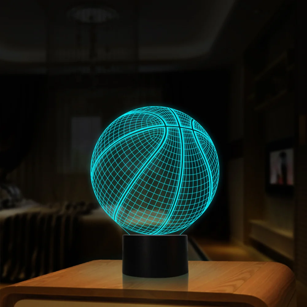 

3D Led Acrylic Optical Illusion Night Light Basketball Colorful Desk Lamp For Boys Girls And Kids Birthday Party Gift