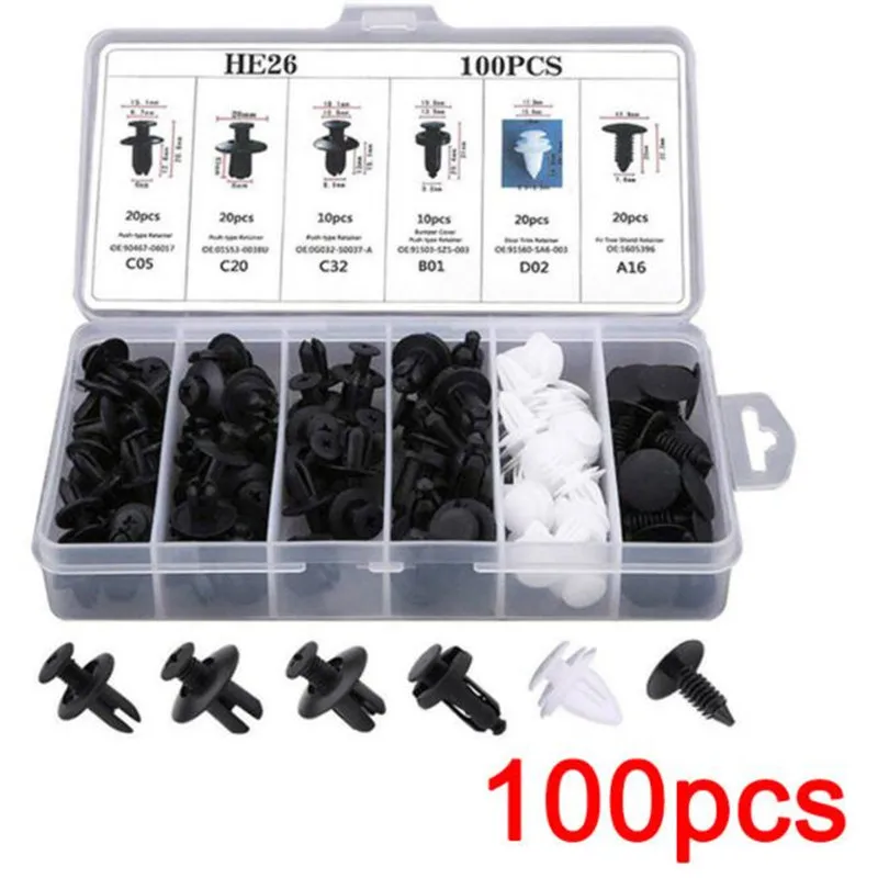 

100pc Car Retainer Pin Rivet Bumper Fastener Accessories for Land Rover LR4 LR2 Evoque discovery 2 3 4 freelander 1 2