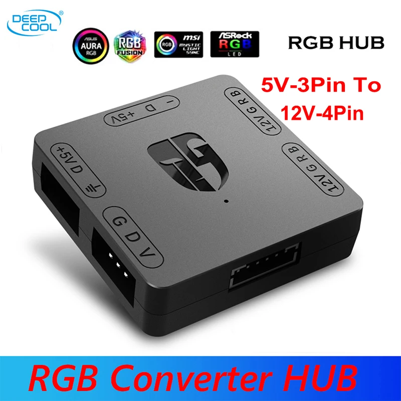 Конвертер DeepCool RGB 5 в 12 В usb хаб с интерфейсом SATA магнитная установка для 3PIN M/B ASUS