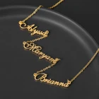 Индивидуальное ожерелье с несколькими именами, персонализированная подвеска с именем из нержавеющей стали, Очаровательное ожерелье, цепочка, подарок для женщин, ювелирные изделия
