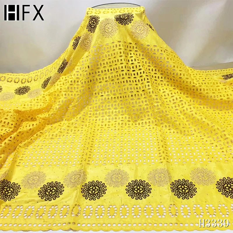 HFX желтый высококачественный 2020 Африканский базин богатая ткань модная вышивка
