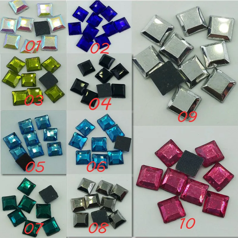 Сделай Сам стразы для горячей фиксации 100 шт./пакет 6 мм 1-10 # квадратные