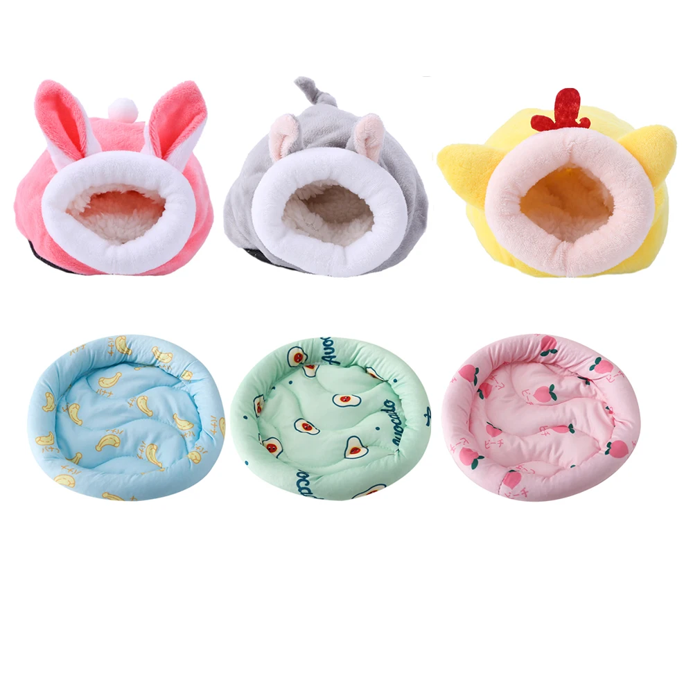 cute mini pet sleeping house plush warm hamster bed for guinea pigs hamster nest nest kennel mat sleeping beds free global shipping