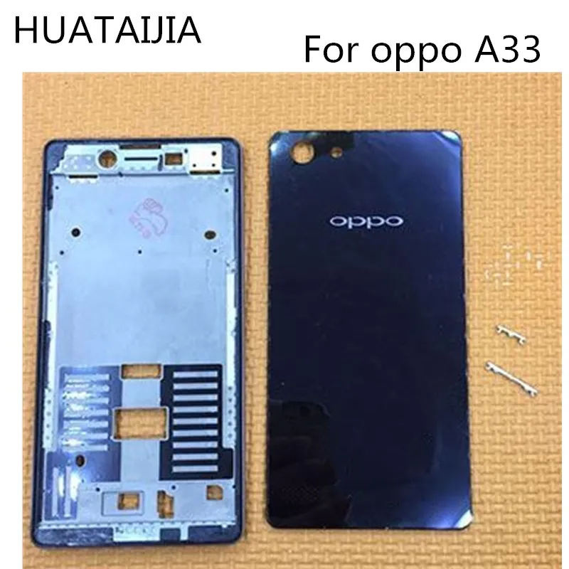 Nueva carcasa trasera de bater&iacute;a oppo a 33 con marco de pantalla para oppo A 33, carcasa trasera oppo A 33, carcasa trasera oppo A 33, funda trasera con marco medio-1