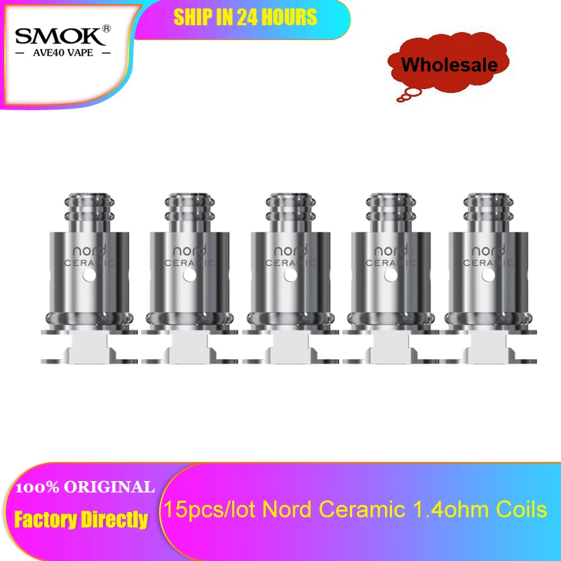 15 шт./лот SMOK Nord сменная катушка Nord Обычная 1.4ohm/сетка 0.6ohm/керамика 1.4ohm/Mesh-MTL 0.8ohm для smok Nord Kit
