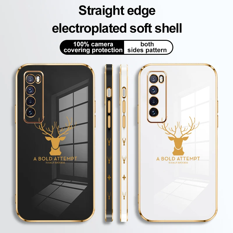 

Anti-fingerprint Phone Case For Huawei NOVA 7I 8 7 65 5I 5T 5Z SE PRO Electroplating Straight Edge Soft Anti-fall Back Cover