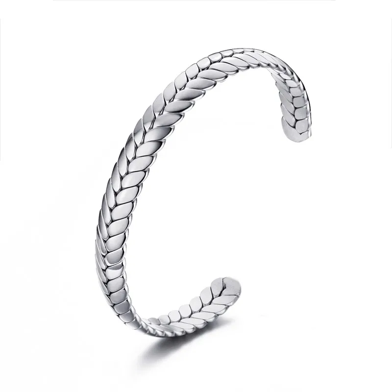 silver color Мужской старый окисленный серый плетеный браслет для запятстья для женщин из нержавеющей стали промышленный стиль Braslet браслет винтажные ювелирные изделия - Окраска металла: silver color