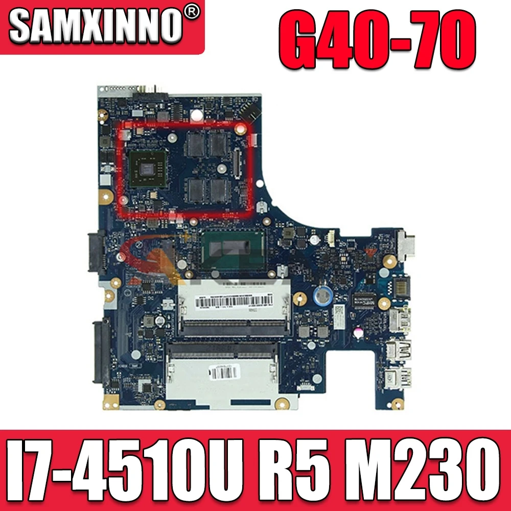 

Akemy For Lenovo G40-70 Laptop Motherboard ACLU1/ACLU2 NM-A271 MAIN BOARD I7-4510U CPU R5 M230 Video card