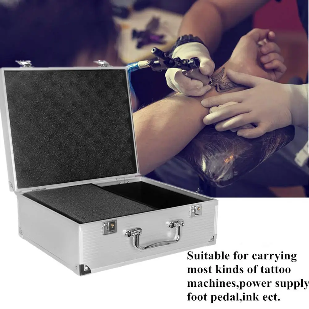 

PEPAX Tattoo Kit Box Tattoo Machine Case Box Aluminum Makeup Carry Box Storage Case for Tattoo Equipment Microblading supplies
