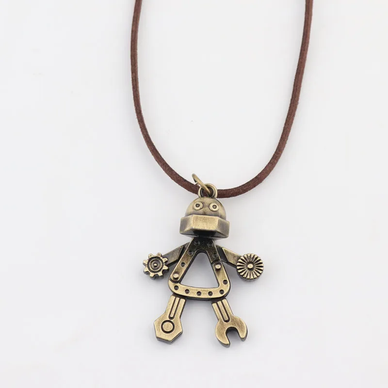 Robot sweater chain necklace with moveable hands and feet retro fashion casual birthday gift |