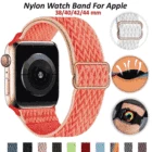 Ремешок для часов, нейлоновый, Плетеный, для Apple Watch 6, SE, 5, 4, регулируемый, мягкий, спортивный, 38 мм, 42 мм, 40 мм, 44 мм, для Iwatch Series 3, 2, 1