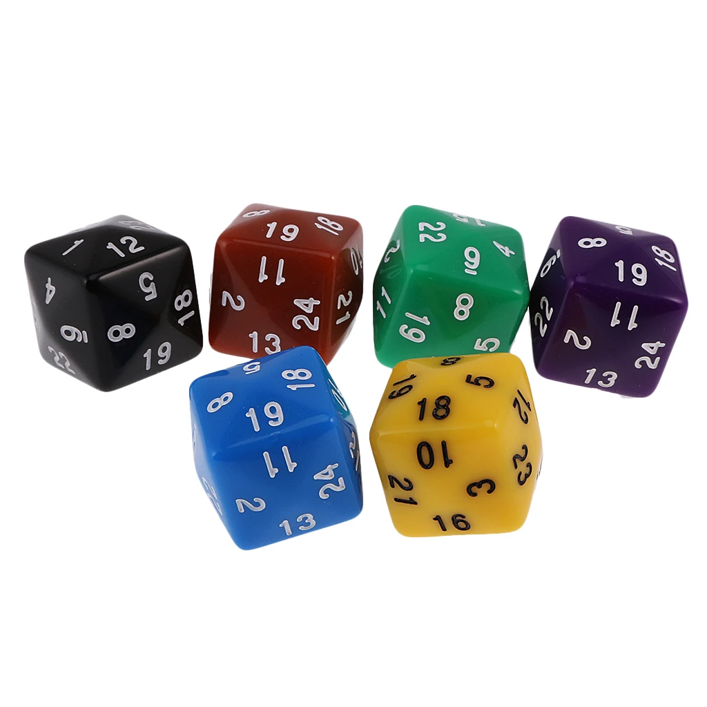 MagiDeal 6 шт 24/30 кубика D24 D30 кубики для D& D TRPG Семья вечерние Настольная игра игрушки