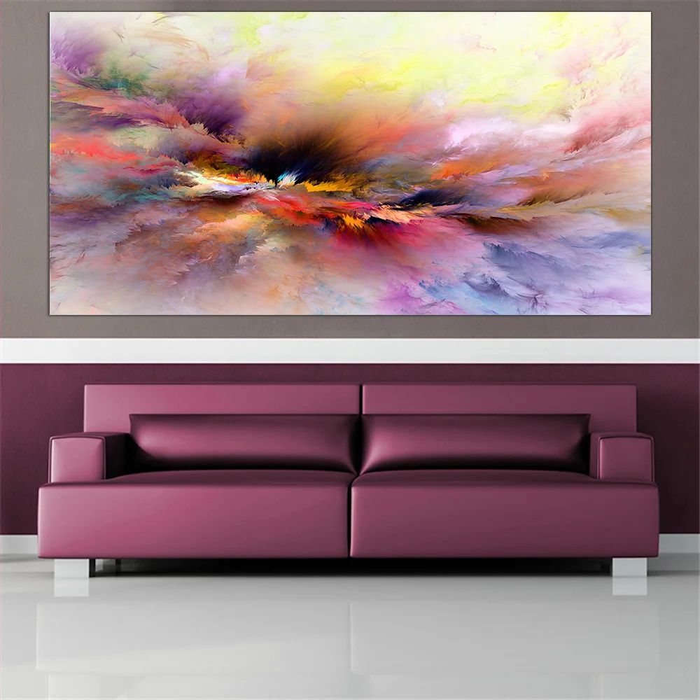 

Multi-Color Cloud Print Canvas Wall painting Abstract Poster Wall Art Picture For Living Room painting No Frame