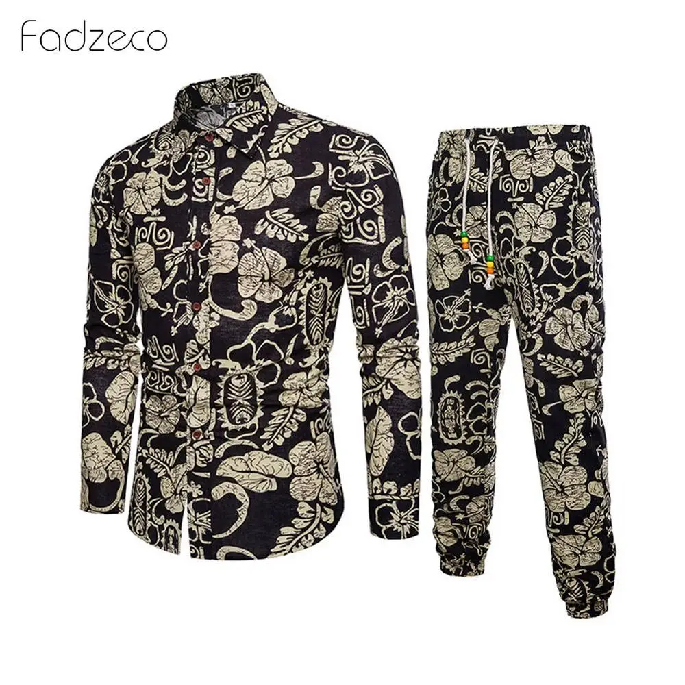 Fadzeco африканская мужская одежда Дашики мужские s топ брюки комплект из 2 предметов