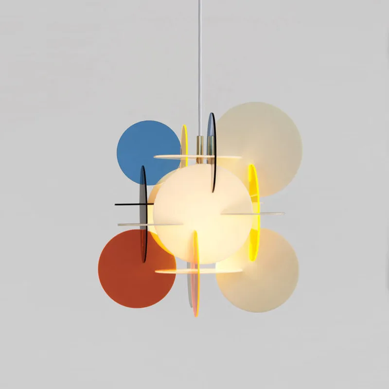 

Creative DIY Splice Acrylic Colorful Pendant Light Modern Living Room Restaurant Bedroom Model Room E27 Hanging Lamp Fixtures