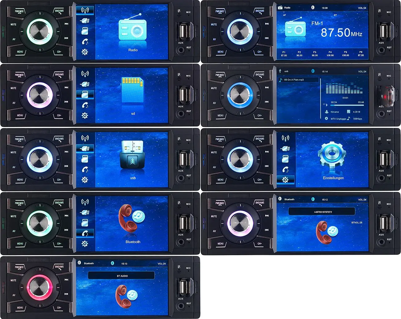 Creasono Автомагнитола: MP3-Autoradio mit TFT-Farbdisplay Bluetooth freispecher 4X45 Вт (1 DIN радио) | Автомобили и