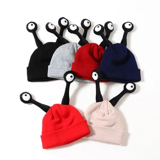 Детская модная популярная шапка с двумя антеннами Теплая милая детская рисунком