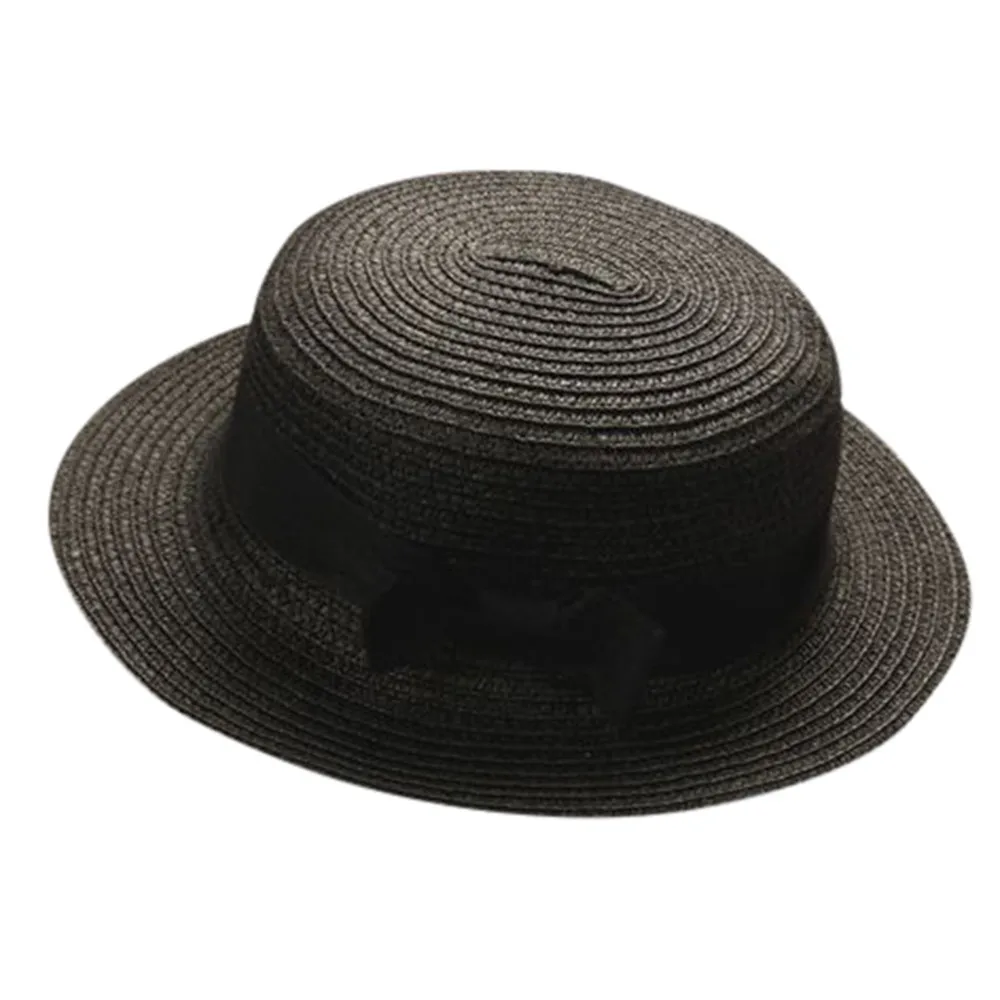 

New Classic Solid Color Baby Bowknot Children Breathable Hat Straw Hat Kids Hat Boy Girls Cap