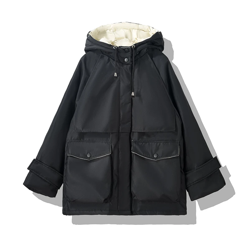 off-Season Clearance New Parka down Jacket Women's Winter Clothes Thickened Warm Short Hooded White Duck down Coat Tide