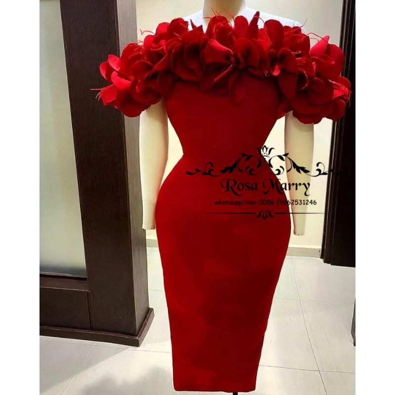 Красное платье с перьями Meramid коктейльные платья 2021 открытыми плечами пикантные