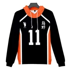 Новинка 2020, толстовка с капюшоном с аниме-мангой в стиле Харадзюку, повседневные Пуловеры Haikyuu с 3D рисунком для взрослых и детей, повседневные толстовки, свитшоты