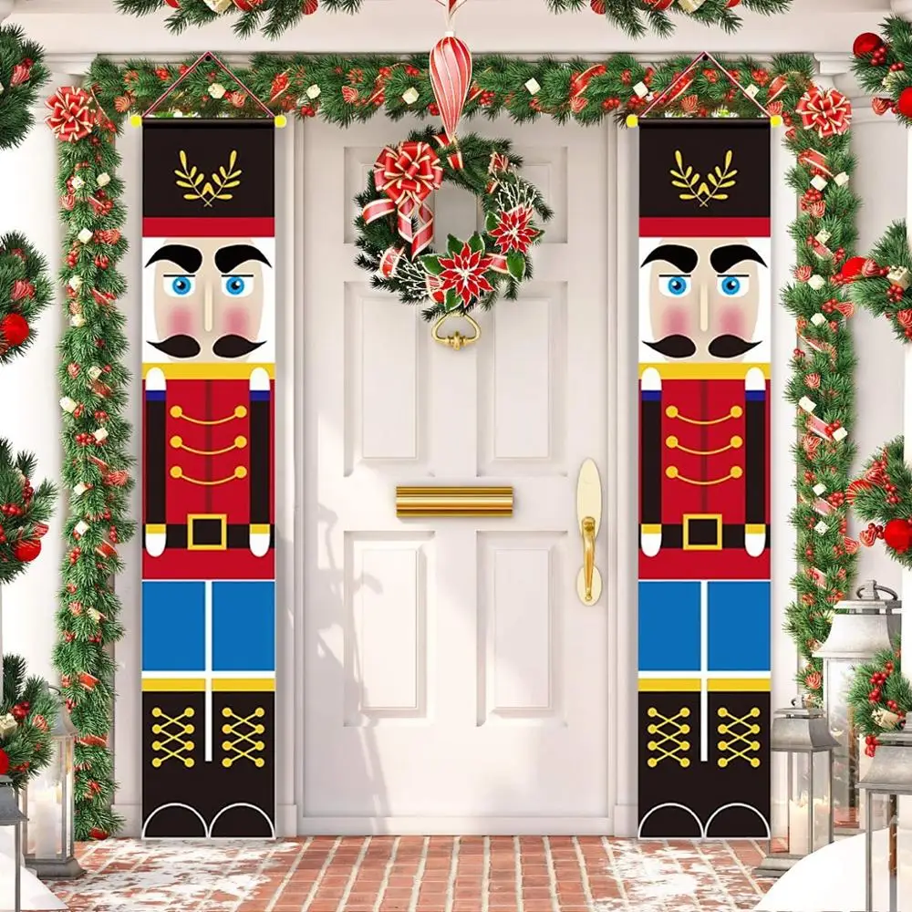 

Баннер для закладывания орехов и солдат, Рождественский Декор для дома, декор для двери с Рождеством 2022 года, Рождественское украшение с новым годом 2022 года