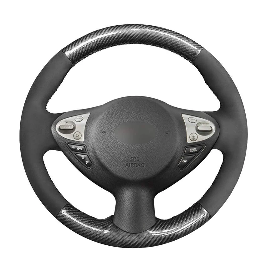 

Hand Sew Black Suede PU Carbon Fiber Car Steering Wheel Cover for Infiniti FX FX35 FX37 FX50 2009-2013 QX70 Nissan Juke 370Z