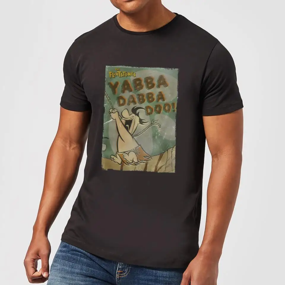 Flintstones Yabba Dabba Doo! Мужская футболка черный| |