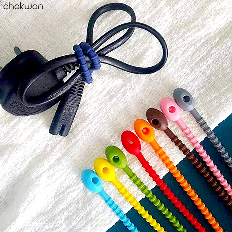 Многоразовая кабельная стяжка 100% пищевой силикон многофункциональная Бытовая