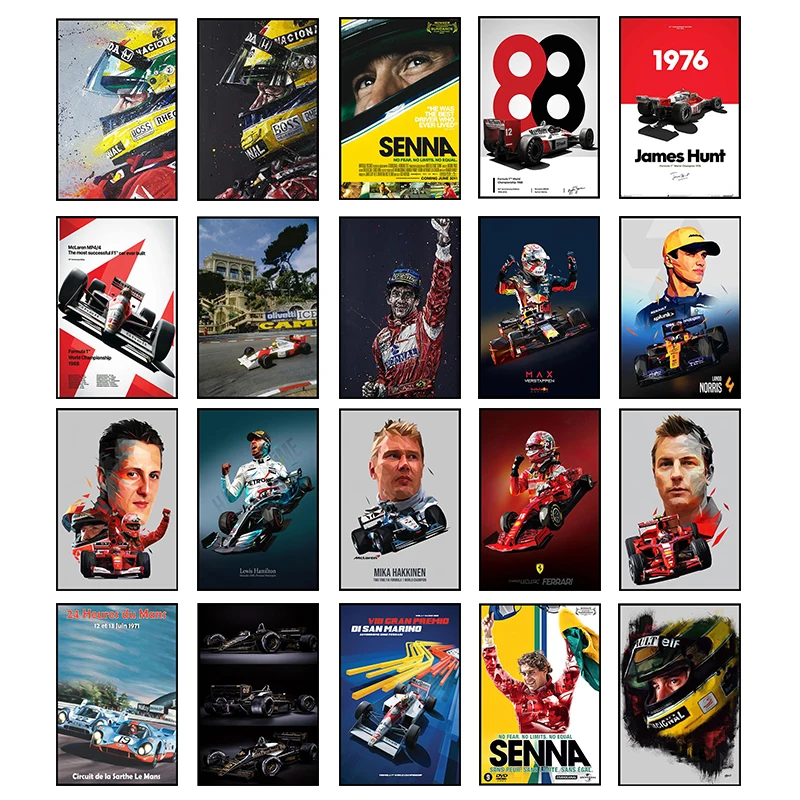 Картина на холсте Elton Senna Formula 1 Постер и печать чемпионата мира макларена