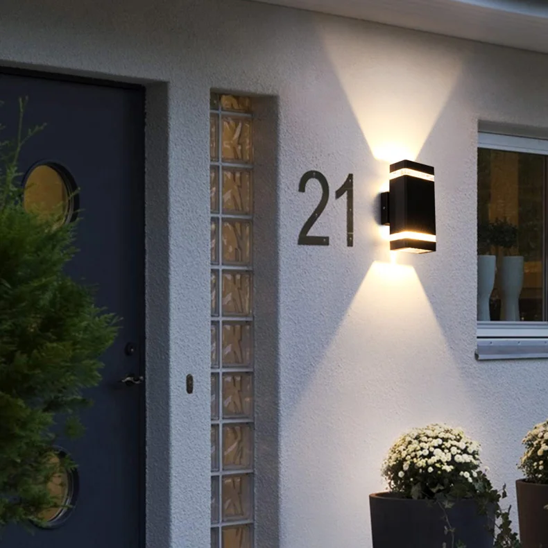 Светодиодсветодиодный уличные настенные светильники вверх/вниз лампы для