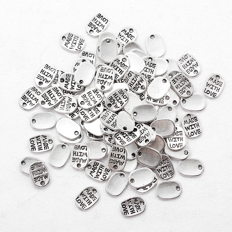 

20pcs 11*8mm Letter Silver Color Zinc alloy Charms Pendant For Jewelry DIY Making Necklace Charm Bracelet Accessories Gifts