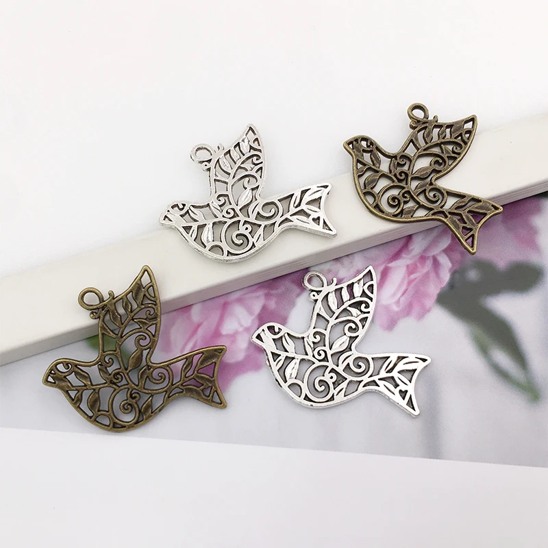 

10pcs Zinc Alloy Bird Charms Earrings Pendant For Bracelet DIY Findings Necklace Handmade Keychain Jewelry Making Accessories
