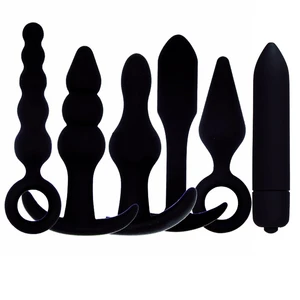 Анальные шарики, 6 шт.компл., Анальная пробка, вибратор для точки G, вагинальный стимулятор, мужской массажер простаты, секс-игрушки для мужчин, мастурбатор