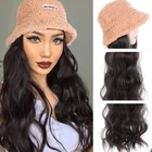 LUPU Черный Коричневый женский парик с шапкой длинная волна Натуральные Искусственные волосы синтетический Высокая температура волокна Теплый головной убор парик зимой