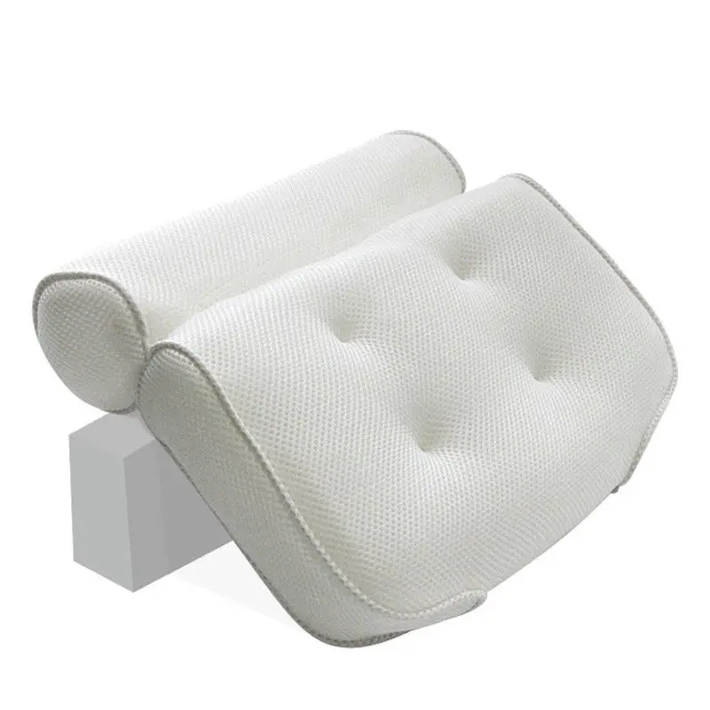 3D Mesh Spa Non-Slip Cushioned Bath Tub Spa Pillow Bathtub Head Rest Pillow With Suction Cups For Neck And Back Bathroom Supply images - 6
