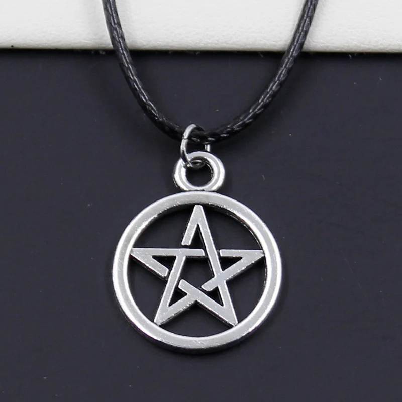 Модное ожерелье с подвеской в виде звезды и пентаграммы Очаровательное Черное