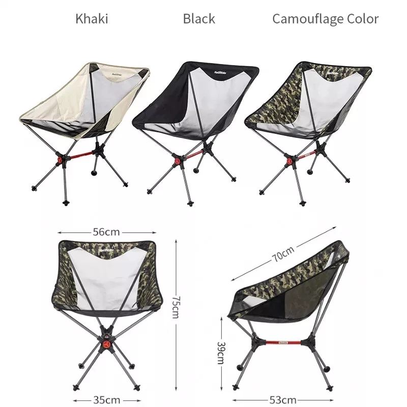 저렴한 네이처하이크 캠핑 접이식 문 의자 초경량 7075 알루미늄 튜브 휴대용 야외 피크닉 낚시 캠프 도구 위장 의자