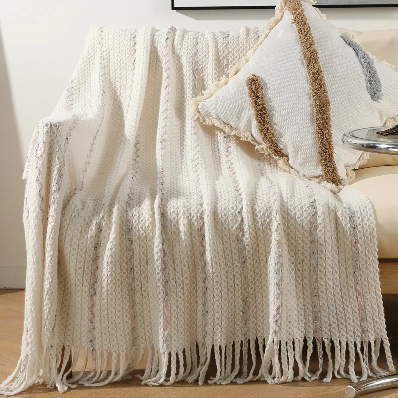 

Nordic Knitted Blankets Sofa Towel Cover Cloth Fringe Blanket Air Conditioning Nap Blanket Throw Blanket Bed Spread