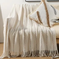nordic knitted blankets sofa towel cover cloth fringe blanket air conditioning nap blanket throw blanket bed spread