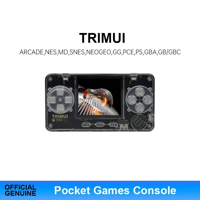 Ультрамаленькая прозрачная игровая мини-консоль TRIMUI с металлическим корпусом