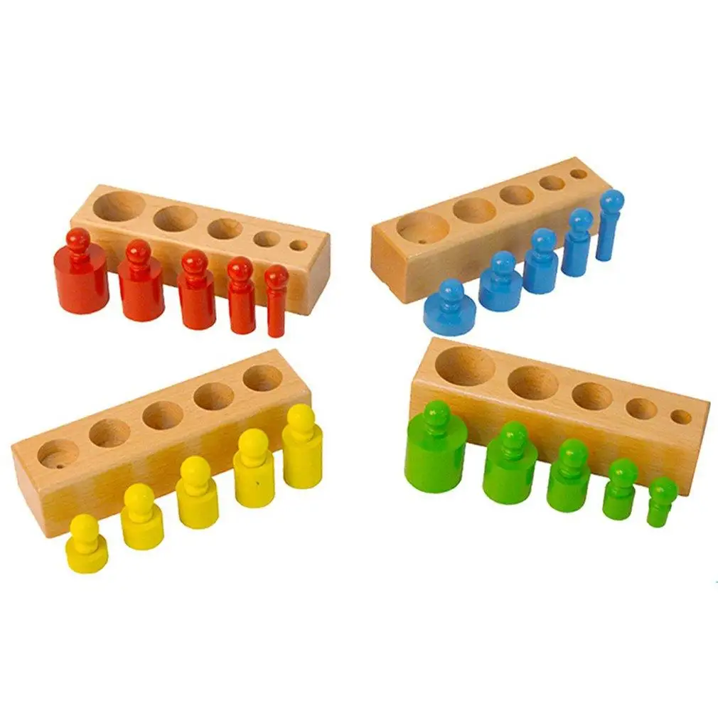 

Montessori Cylinder Socket Puzzles Toy Baby Development Practice And SensesPreschool Educational Wooden Toys For Children