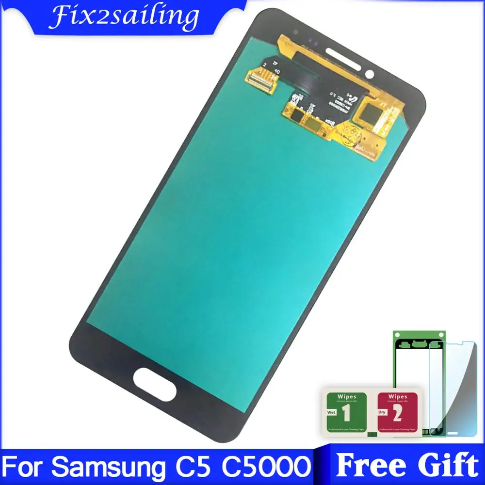 Супер Amoled lcd S для samsung Galaxy C5 C5000, ЖК-дисплей, сенсорный экран, сборка телефона, запасные части, C5