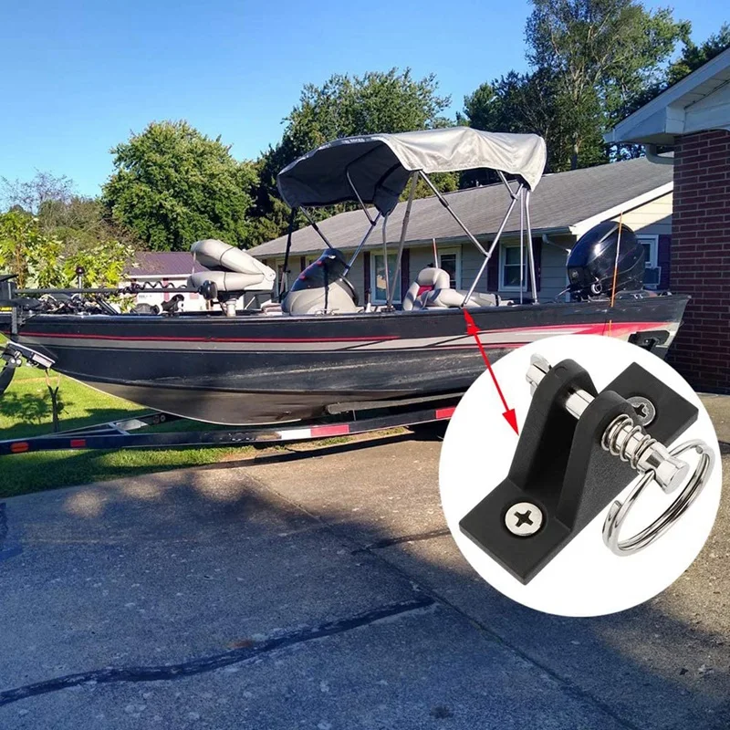 

4 Pcs Marine Grade Nylon Top 90 degree Plastic Deck Hinge with Pin and Ring 316 Stainless Steel Installation Screws