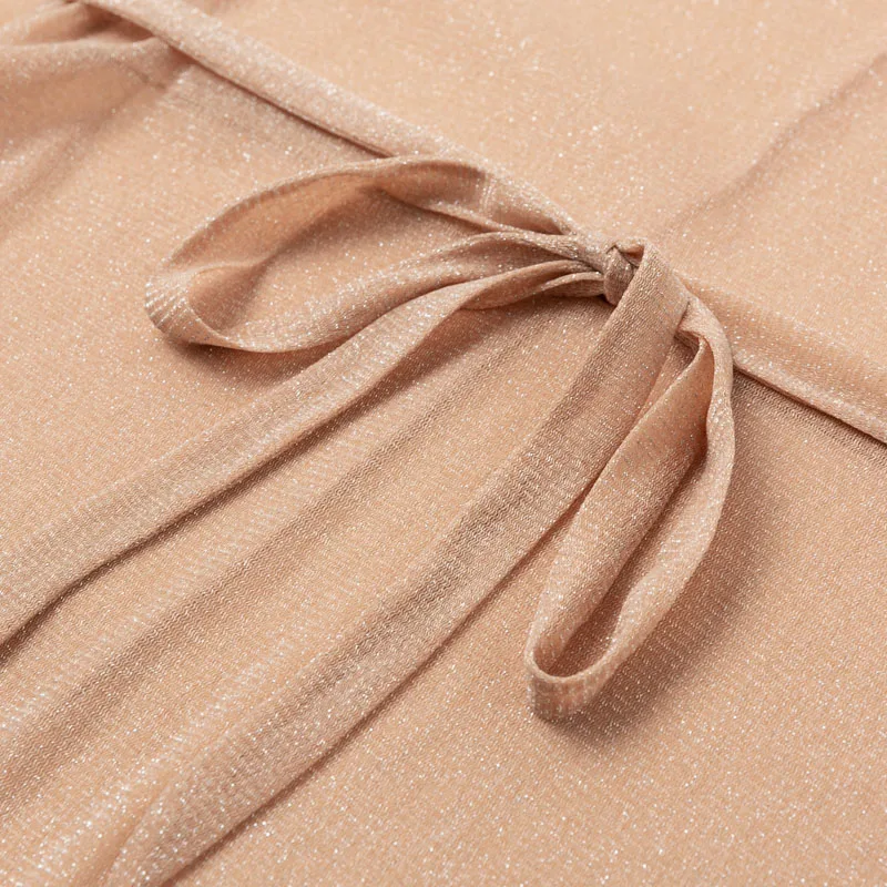 See though Gossamer Beach cover up Sexy bikini 2020 sash belt Long beach dress Gold tunic kimono o-neck swimwear women biquini | Женская