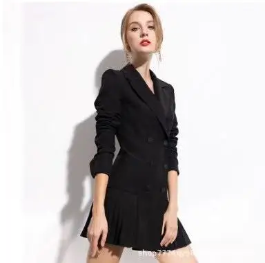 Женское Повседневное платье блейзер с юбкой новое черное в европейском и