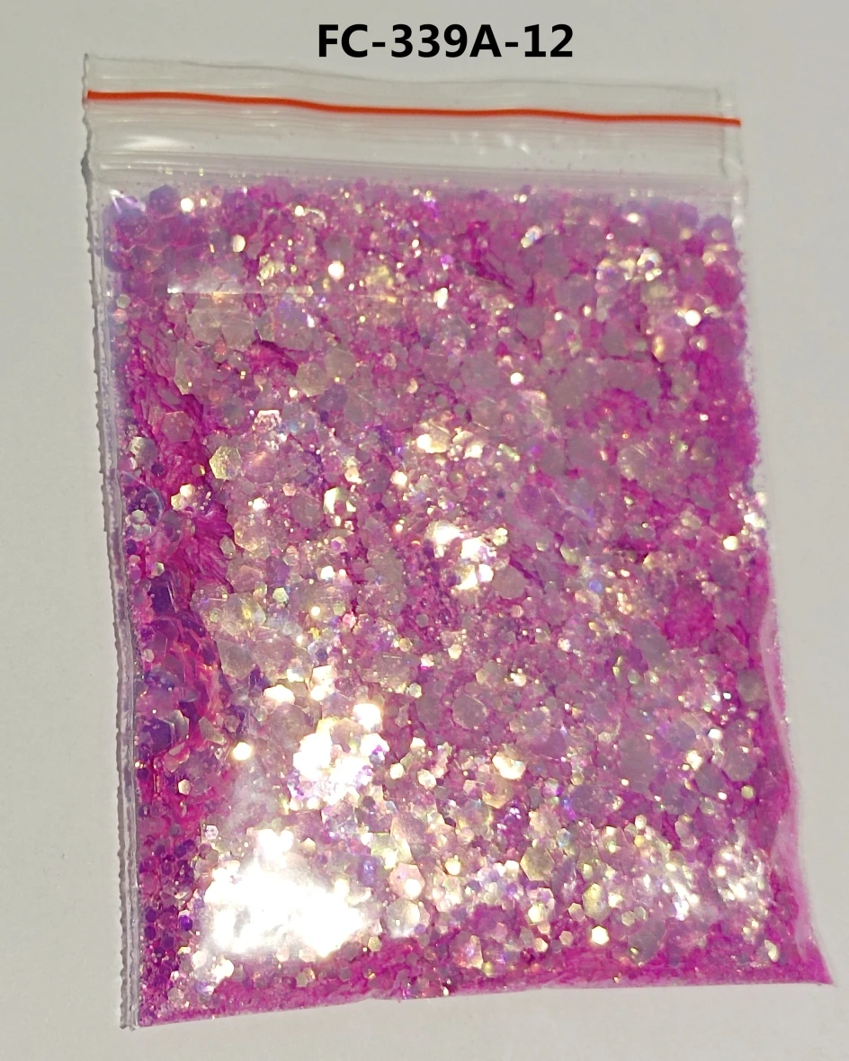 

10G/Bag Holographic Mixed Hexagon Shape Chunky Nail Glitter Sequins Sparkly Flakes Slices Manicure Body/Eye/Face Glitter FC333