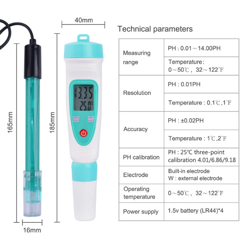 Ph Meter Ph-220W Tester Portable 0-14 Pen Type Precision Instrument With Buffer Power | Инструменты
