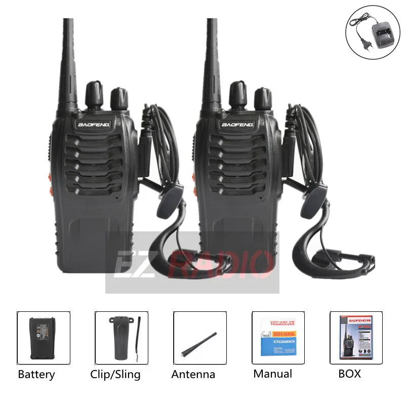 2PCS Baofeng 888S Walkie Talkie Powerful 5W CB Ham Two-way Radio Boafeng UHF 16CH Walkie-talkies UV 5R UV 82 BF 888S Transceiver