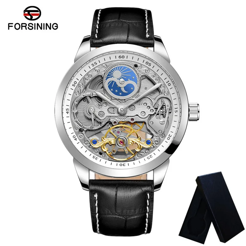 FORSINING Tourbillon автоматические механические мужские наручные часы военные